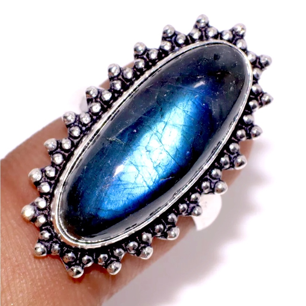 Fiery Labradorite Gemstone Ring - image 1